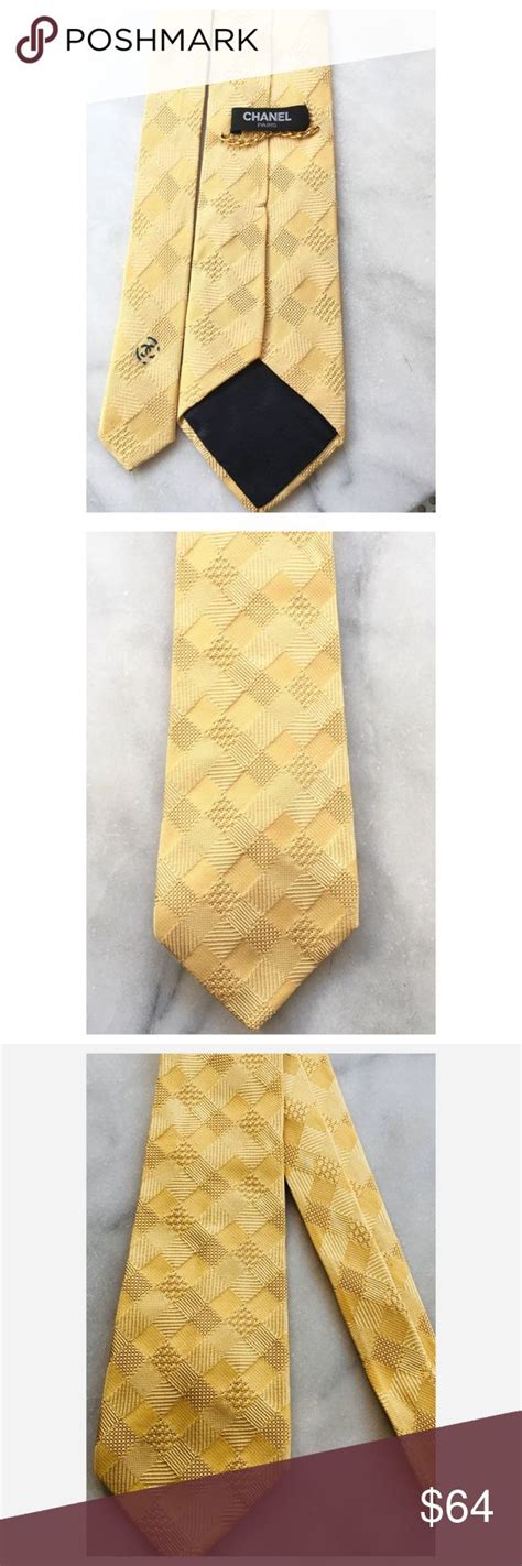 chanel green jacquard tie.